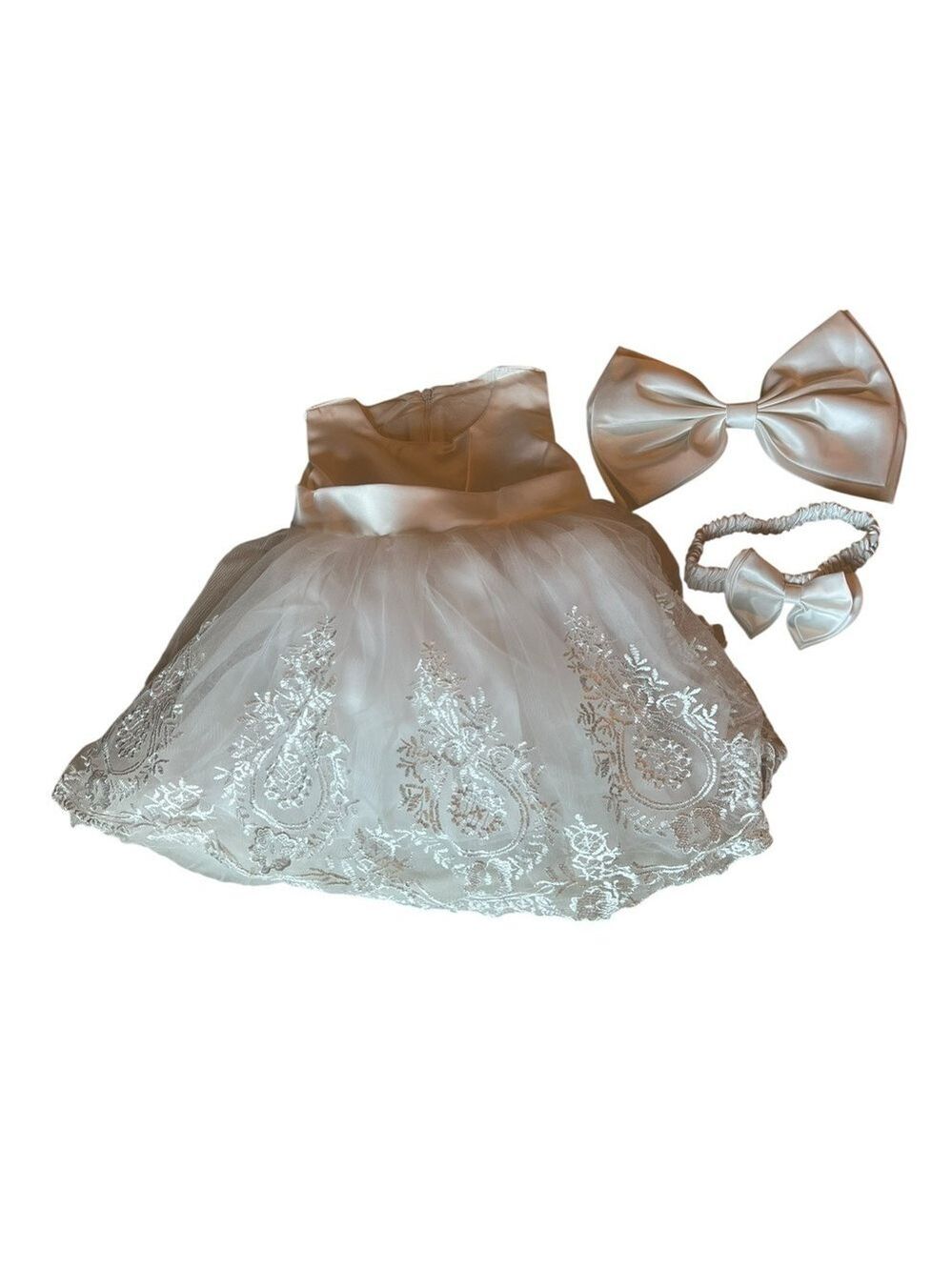 White Kids Dress Set Size 70